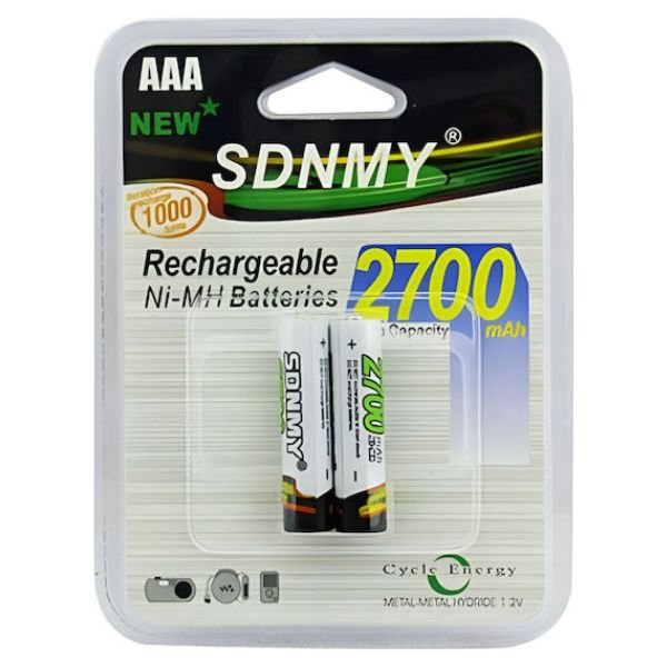 Sdnmy Επαναφορτιζόμενες Μπαταρίες AAA Ni-MH 2700mAh 2τμχ
