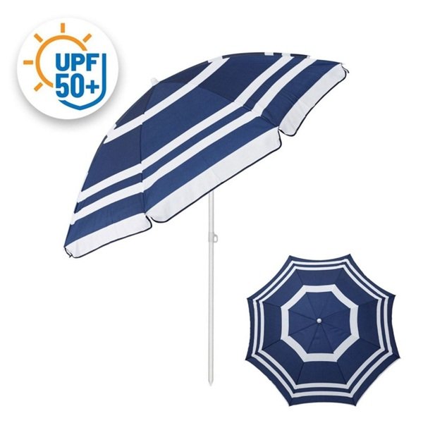 Ομπρέλα Θαλάσσης Blue Navy Λευκή Ριγέ 2m